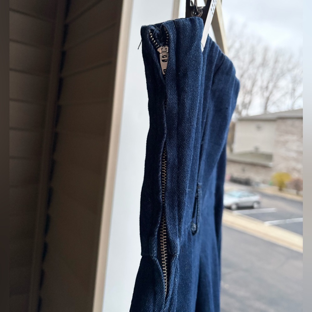 Seraphina Denim Maxi Dress Blue Top Elastic Waist Tube Casual Chic L $170 - Picture 8 of 12
